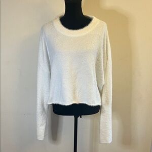 H&M Cream Fuzzy Sweater
